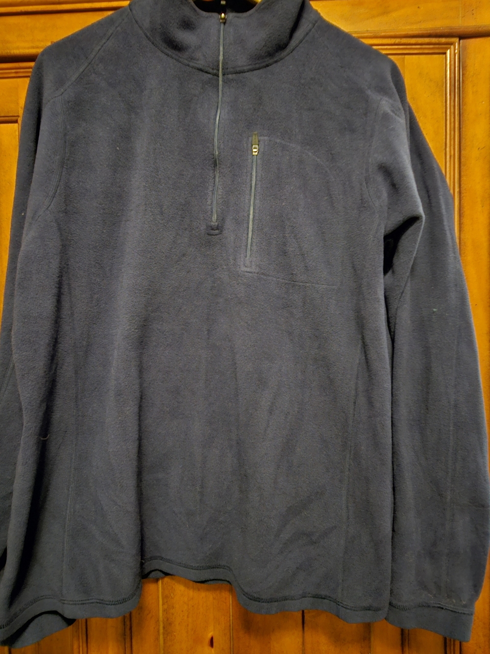 L.L. Bean Men's Quarter-Zip Fleece Pullover Jacket - Navy Blue